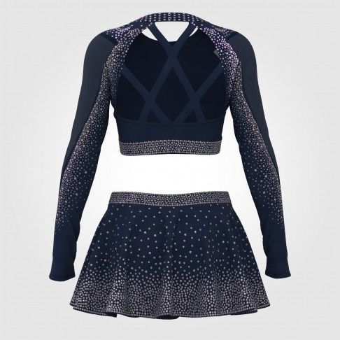 all star black cheap cheerleading uniforms dark blue 1