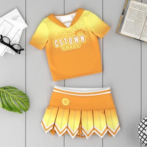 orange sideline cheer uniforms orange 6