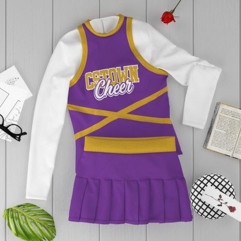 youth blue cheerleading costume  purple 6