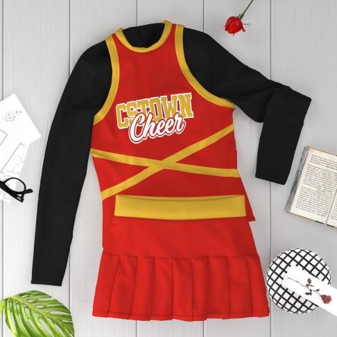 youth blue cheerleading costume  red 6