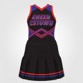  2 piece white sideline  cheer uniforms black