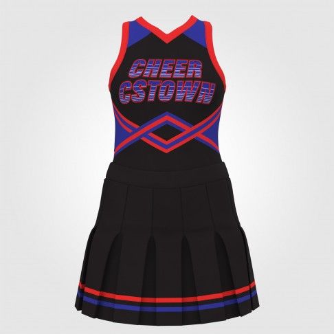  2 piece white sideline  cheer uniforms black 0