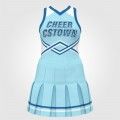  2 piece white sideline  cheer uniforms blue