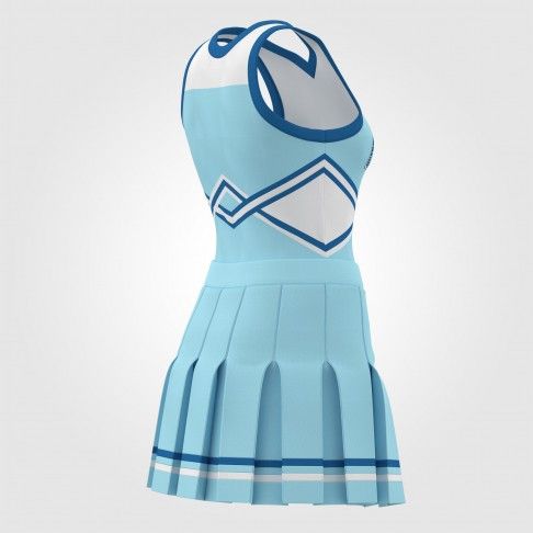  2 piece white sideline  cheer uniforms blue 4