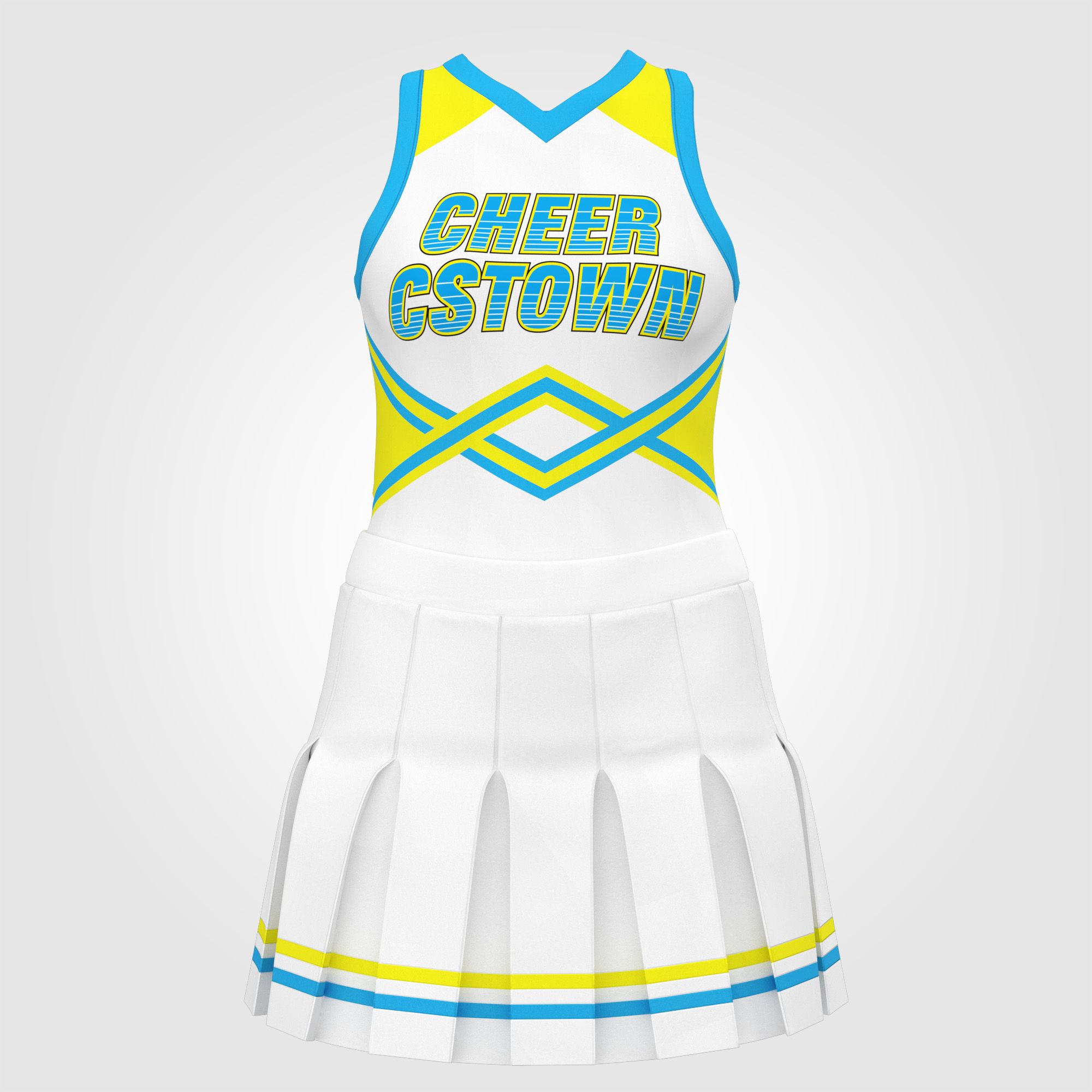  2 piece white sideline  cheer uniforms