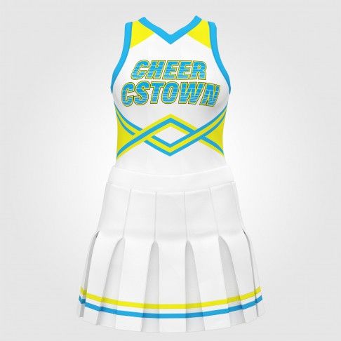  2 piece white sideline  cheer uniforms white 0