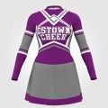 short sleeve homemade cheerleader costume purple