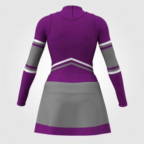 short sleeve homemade cheerleader costume purple 1