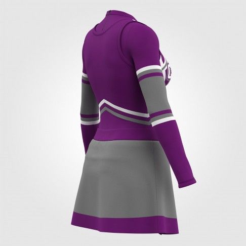 short sleeve homemade cheerleader costume purple 4