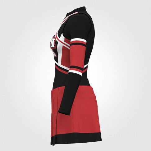 short sleeve homemade cheerleader costume red 2