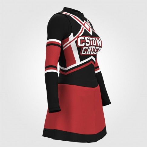 short sleeve homemade cheerleader costume red 3