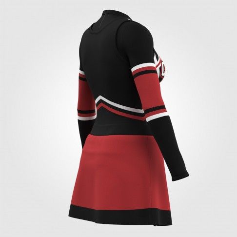 short sleeve homemade cheerleader costume red 4