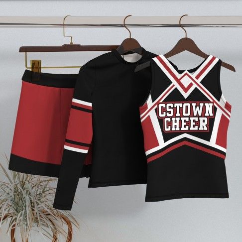 short sleeve homemade cheerleader costume red 5