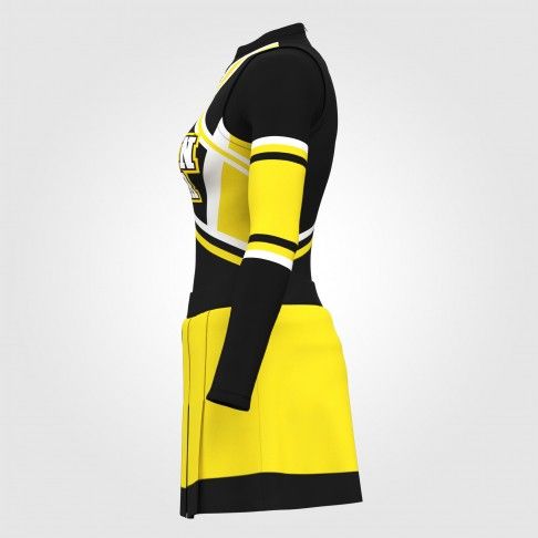 short sleeve homemade cheerleader costume yellow 2