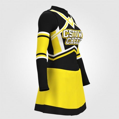 short sleeve homemade cheerleader costume yellow 3