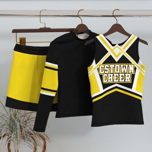 short sleeve homemade cheerleader costume yellow 5