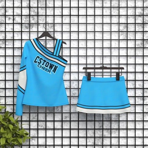 cheap sideline cheerleading uniforms blue 5