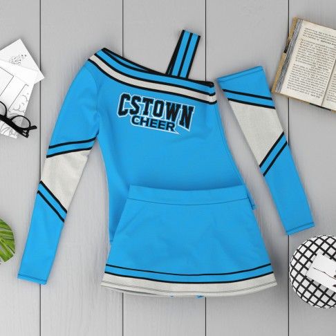 cheap sideline cheerleading uniforms blue 6