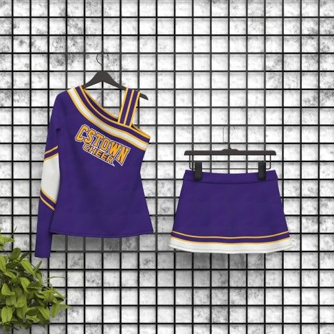 cheap sideline cheerleading uniforms purple 5