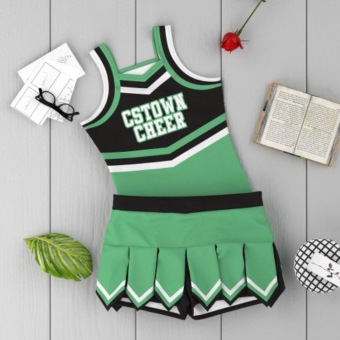 cheap wholesale sideline cheer costume green 6