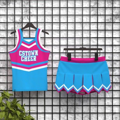 cheap wholesale sideline cheer costume pink 5