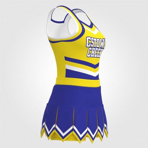 cheap wholesale sideline cheer costume yellow 3