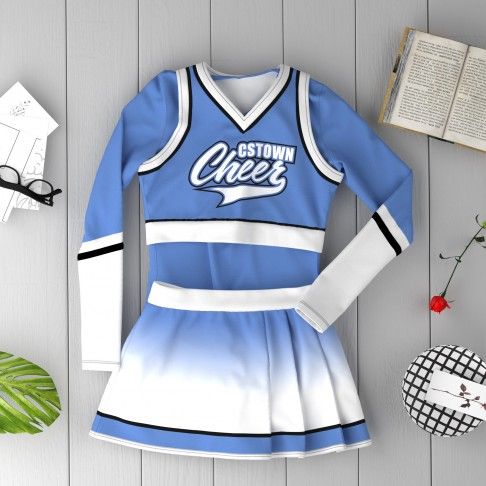 hot cheerleading dance uniforms blue 6