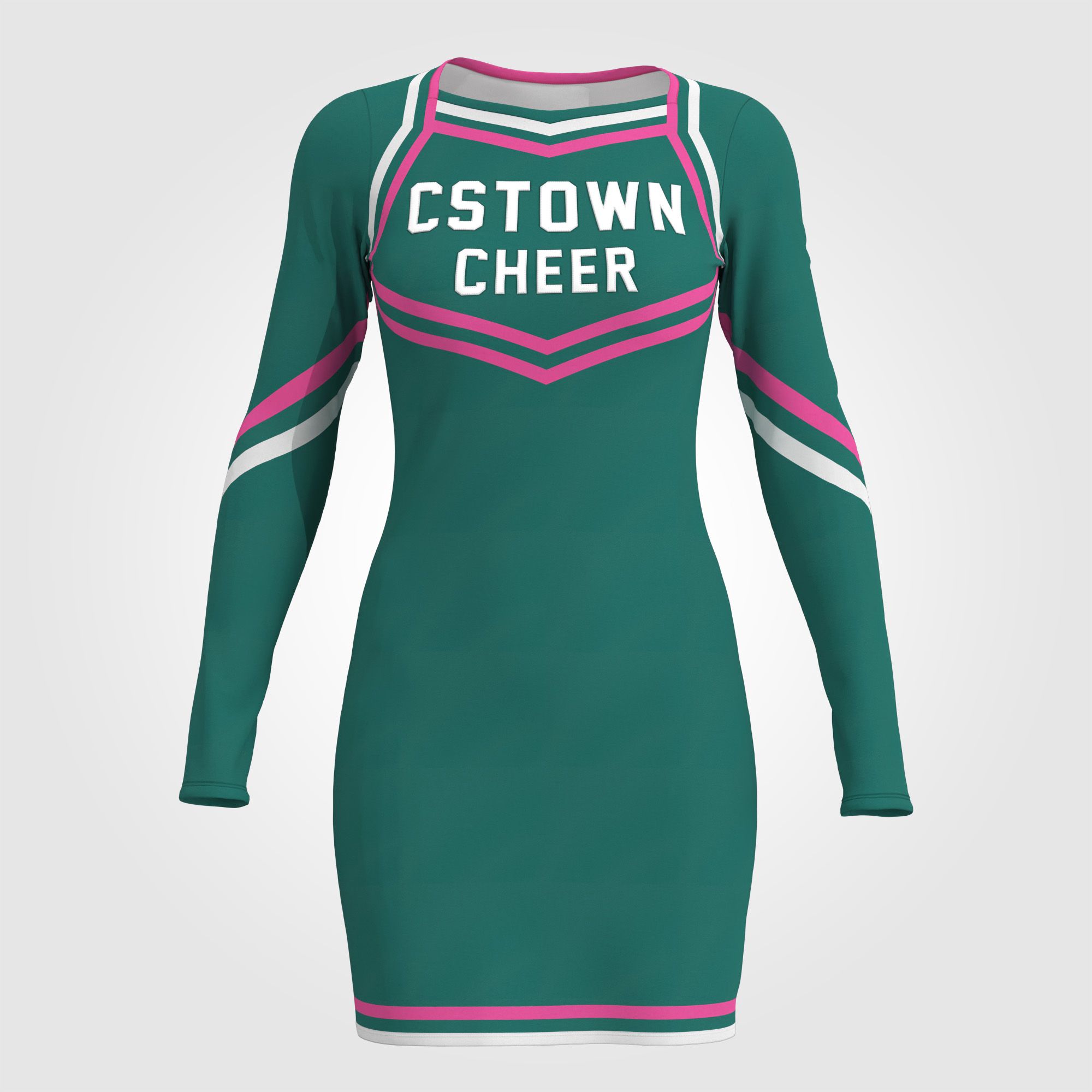 green sideline cheerleading outfits