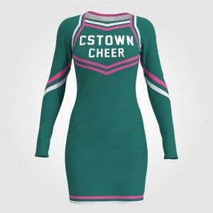 green sideline cheerleading outfits